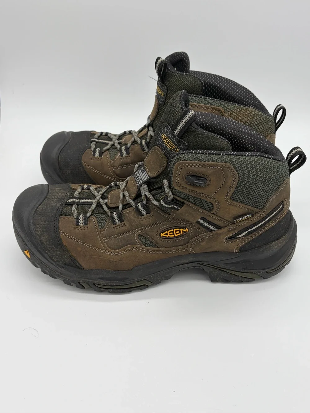 Keen Brown and Olive Waterproof Men's Steel Toe Work Boots
